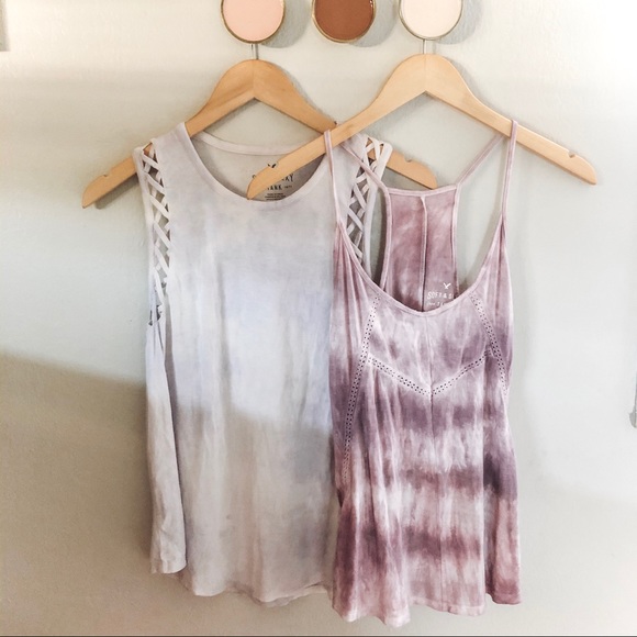 American Eagle Outfitters Tops - Set of 2 American Eagle Purple Tie Dye Tanks
